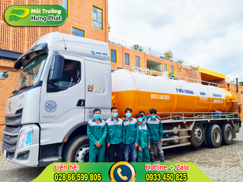 Dịch vụ hút bùn ben công trình Hưng Phát